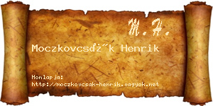 Moczkovcsák Henrik névjegykártya