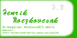 henrik moczkovcsak business card